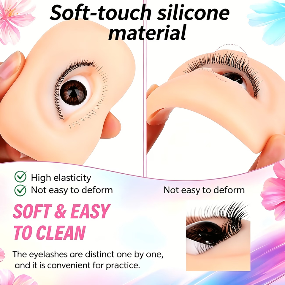 Eyelash Extension Model - ขนตาปลอม 3 ชั้น แบบใช้ซ้ำได้ สำหรับฝึกต่อขนตา หุ่นจำลองดวงตา