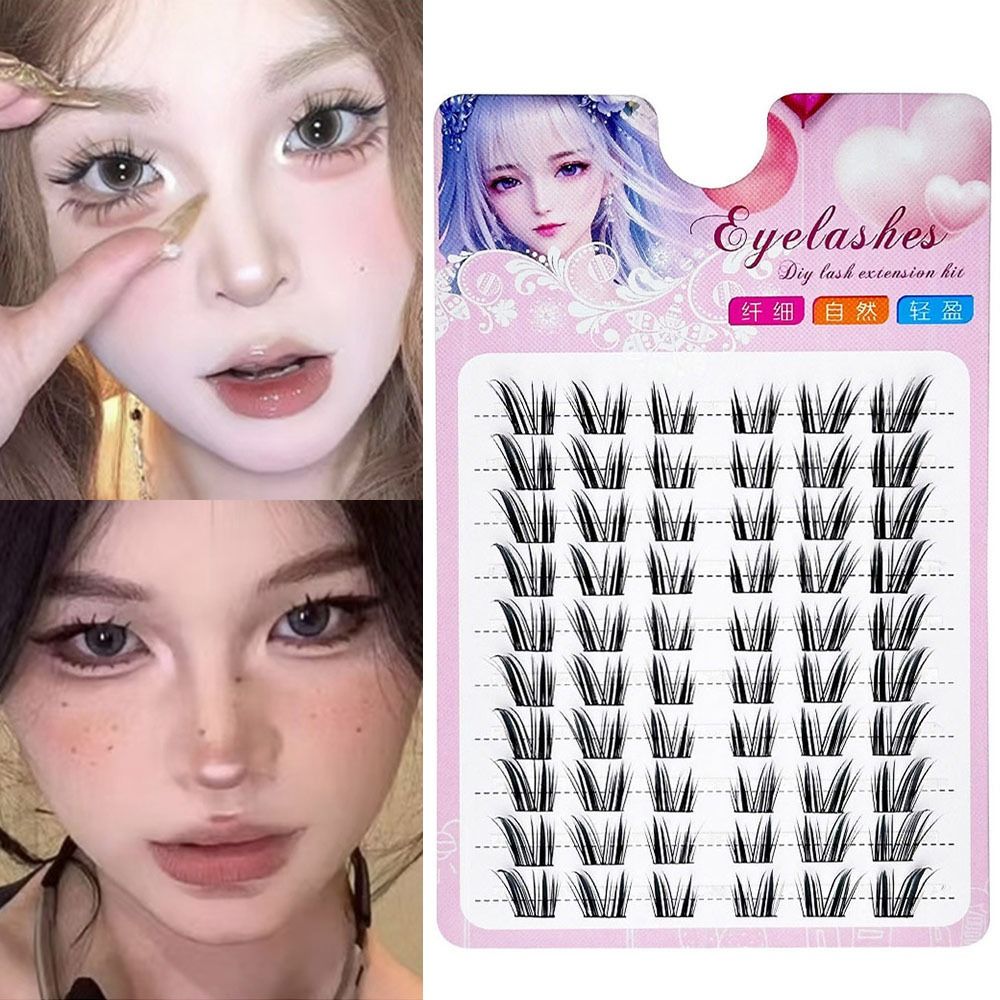 Eyelash Extension Wet Look - ขนตาปลอมแบบกลุ่มทรงแคทอาย แบบใช้ซ้ำได้ งอนแบบ C ปลายแหลม สไตล์มังงะ
