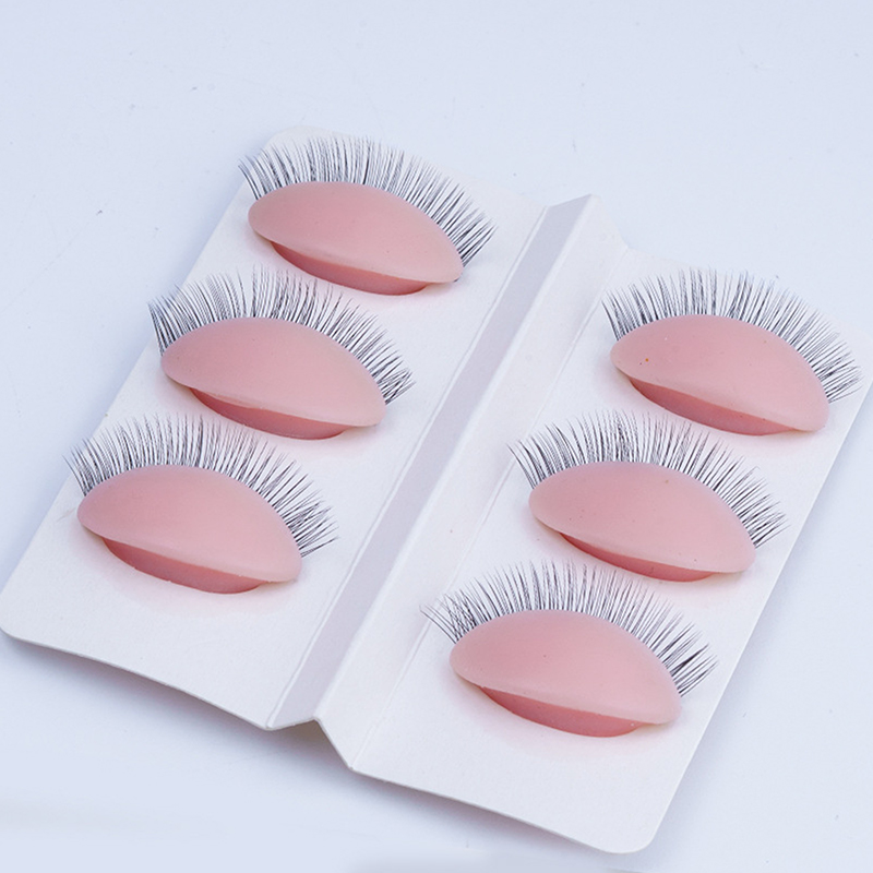 Eyelash Extension Model - หัวหุ่นฝึกต่อขนตาปลอมแบบถอดเปลือกตาได้ ทำจากซิลิโคน สำหรับฝึกสักคิ้ว 3 คู่/ชุด