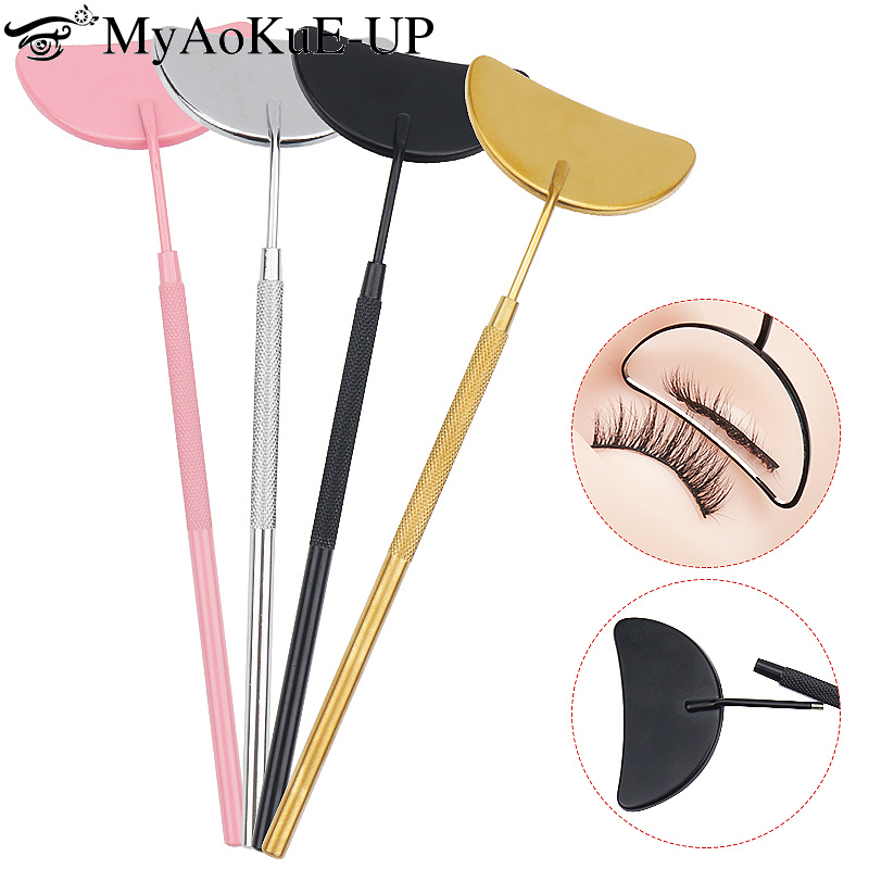 Eyelash Extension Model - 1pcs Eyelash EXTENSION กระจกรูปดวงจันทร์สแตนเลสที่ถอดออกได้ Lash Lifting