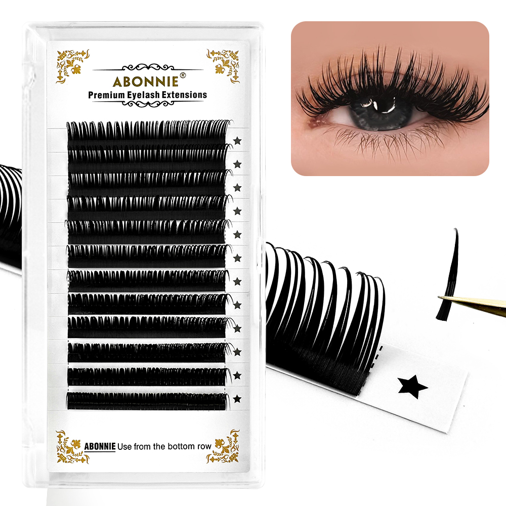 Eyelash Extension Options - Abonnie Wet Spikes Lashes Extensions Flat