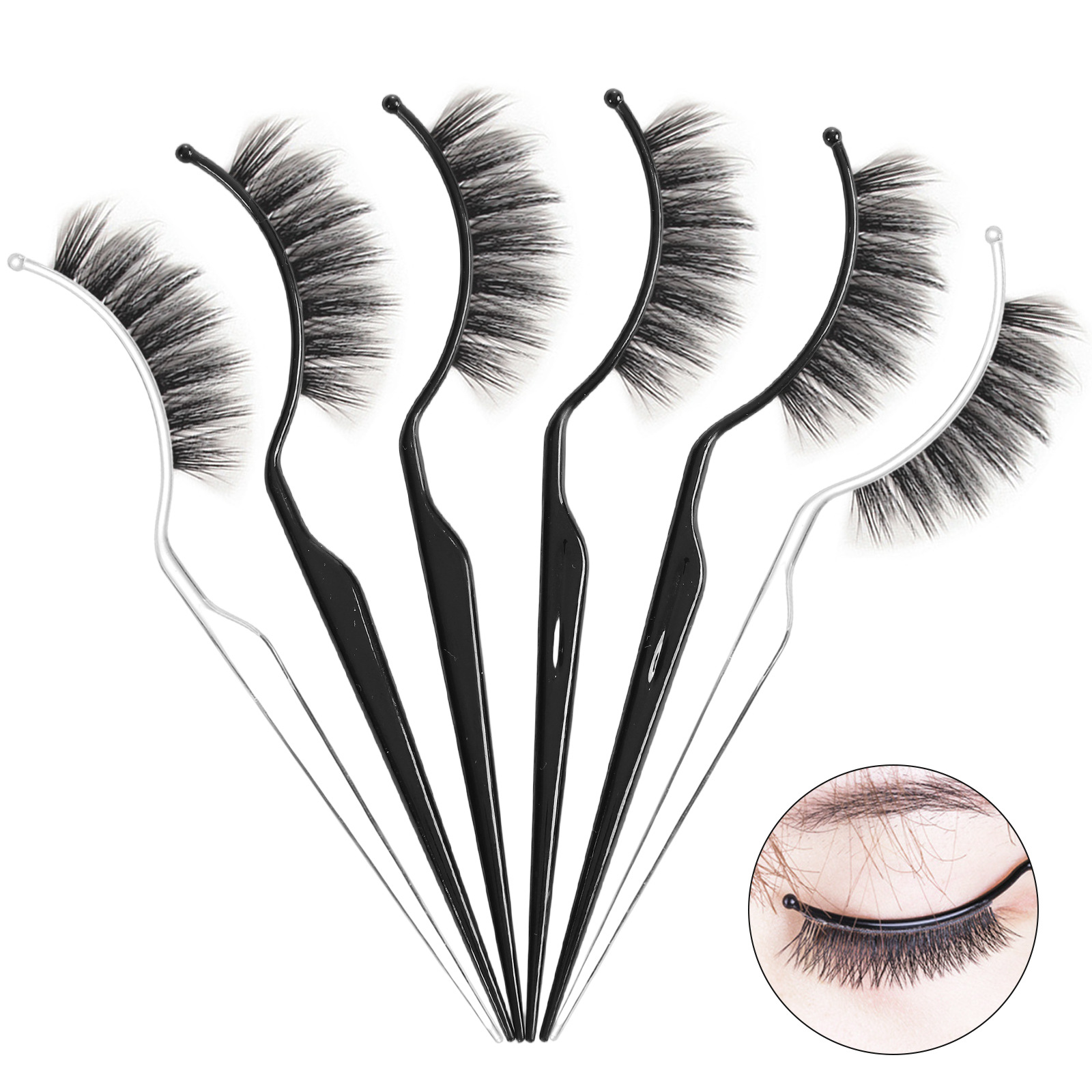 Eyelash Extension Model - อุปกรณ์ทดลองติดขนตาปลอม 10 ชิ้น แท่งโชว์ทรงขนตา แท่งติดขนตา ฐานรองขนตา