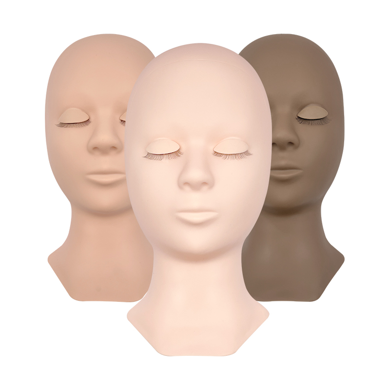 Eyelash Extension Model - Eyelash EXTENSION การฝึกอบรมหัวแบนนุ่มสมจริง Mannequin รุ่นหัว Layered