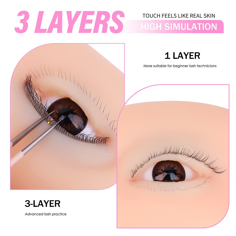 โมเดลตาซิลิโคน 3 ชั้นสำหรับฝึก - Eyelash Extension Model บทวิจารณ์และราคา