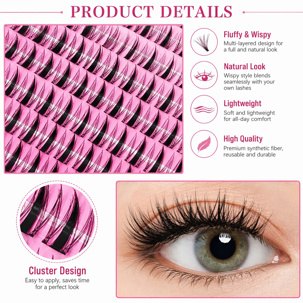 ชุดขนตาปลอม QIUNING Lash Clust - Eyelash Extension Wet Look บทวิจารณ์และราคา
